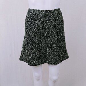 Vintage Unbranded Gray & Black Tweed Pull On Flare Skirt Size 5/6